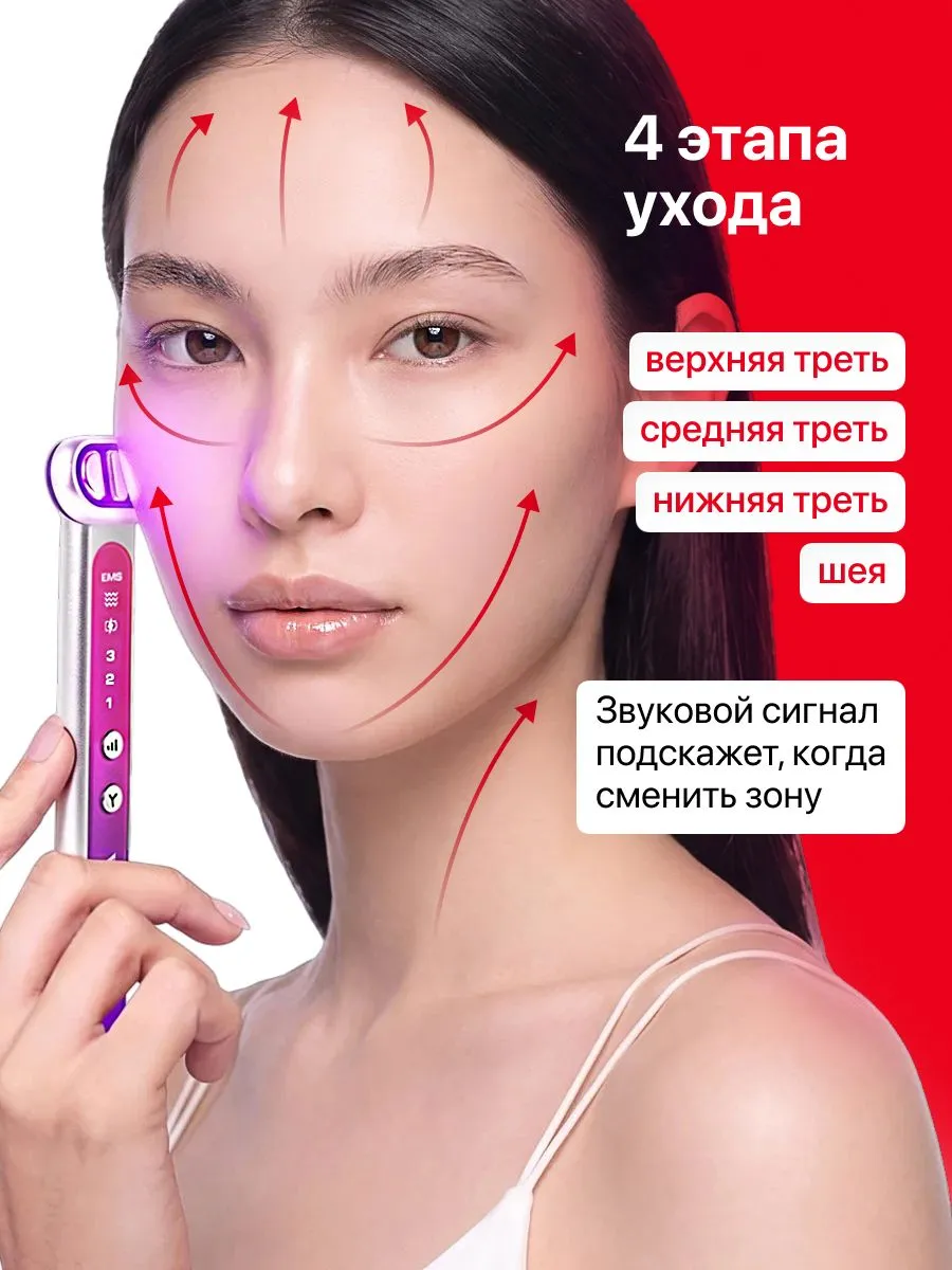 Четыре зоны массажа лица и шеи с Yamaguchi EMS Skin Care